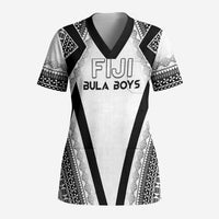 Custom Bula Fiji Football Scrub Top Go Champions LT05 Adult White - Polynesian Pride