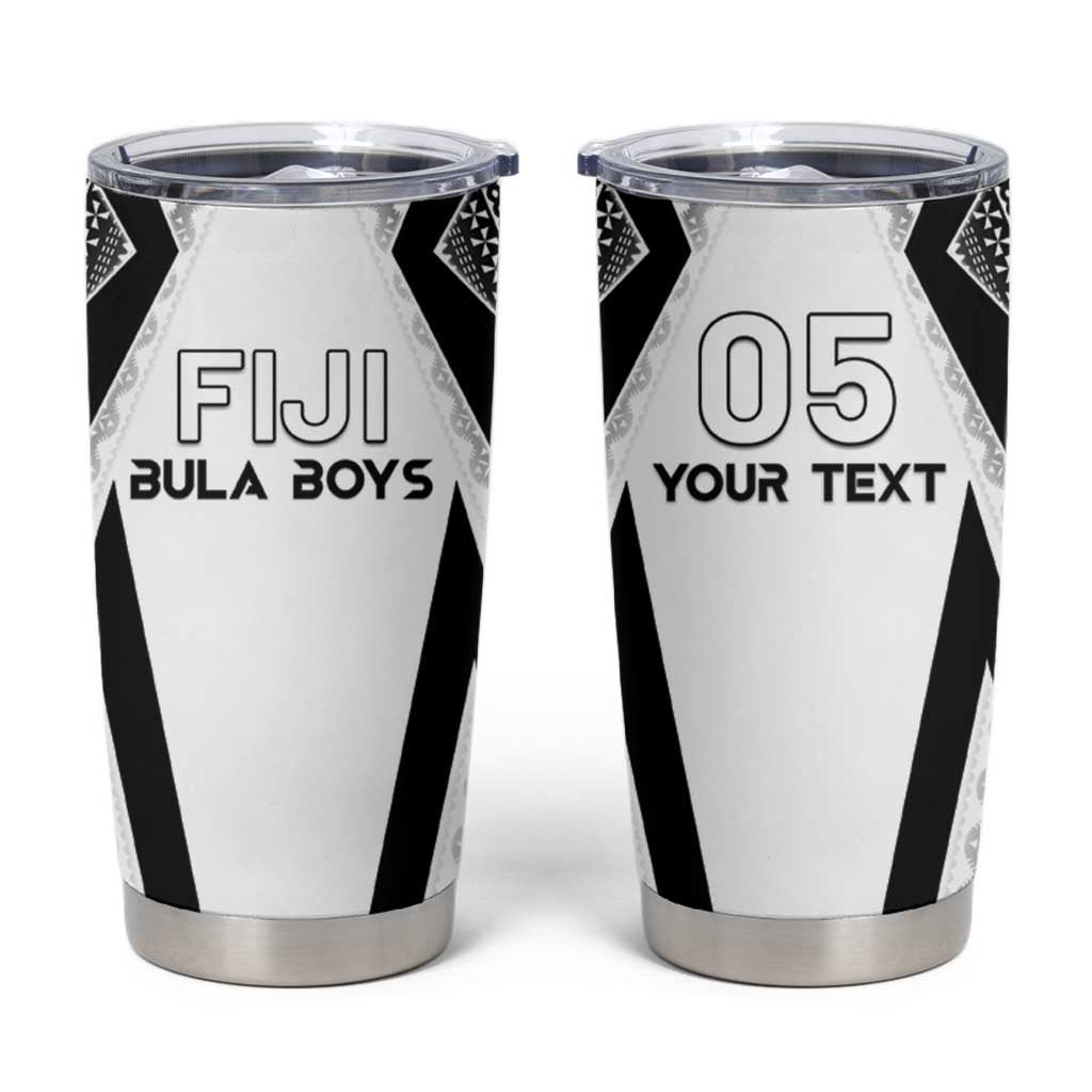 Custom Bula Fiji Football Tumbler Cup Go Champions LT05 White - Polynesian Pride