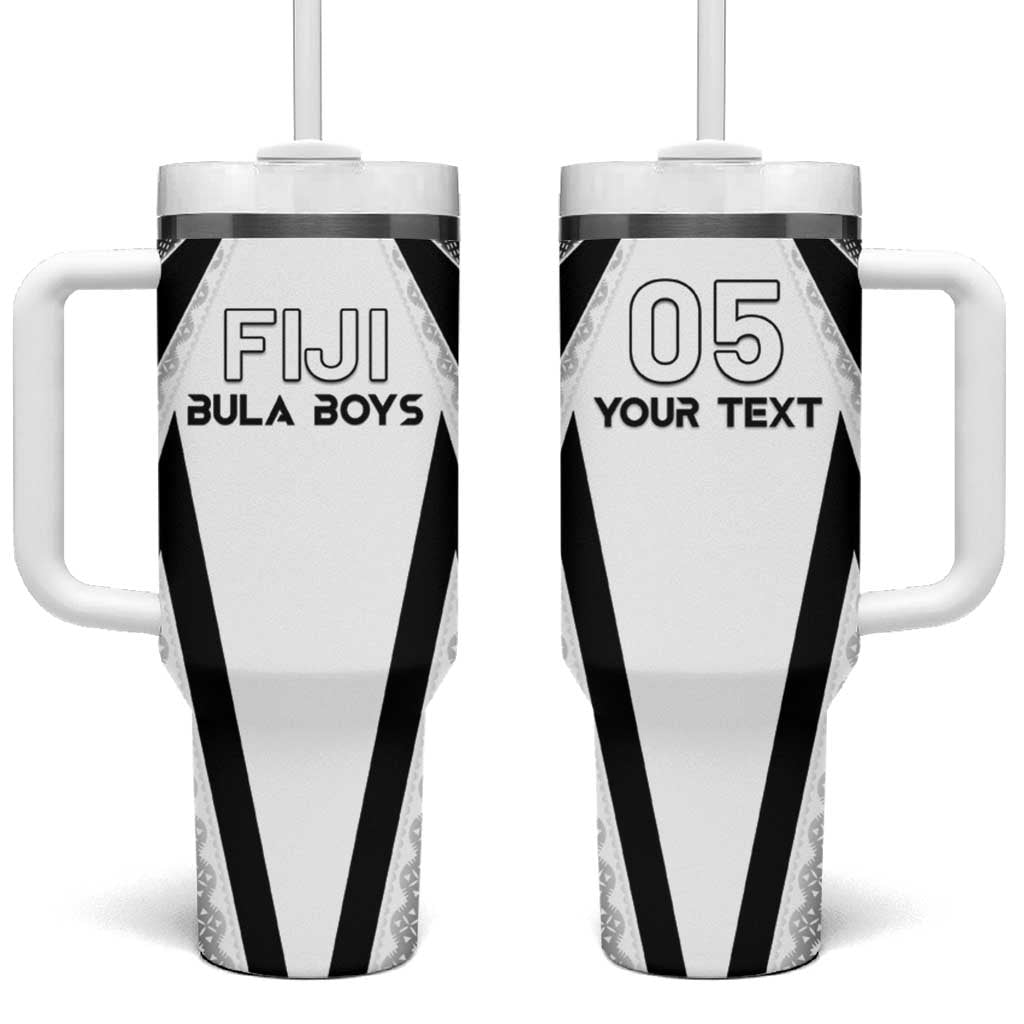 Custom Bula Fiji Football Tumbler With Handle Go Champions LT05 One Size: 40 oz White - Polynesian Pride