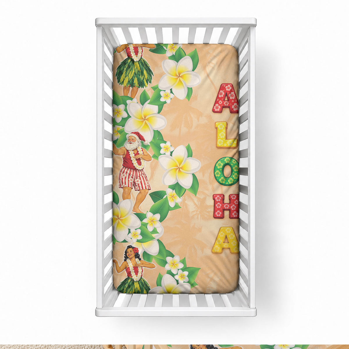 Aloha Hawaii Chilly Christmas Baby Bed Cover Tropical Vibes LT05 28 × 52 in Beige - Polynesian Pride
