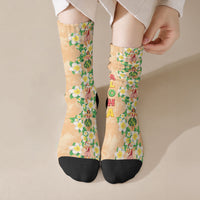Aloha Hawaii Chilly Christmas Crew Socks Tropical Vibes LT05 Crew Socks Beige - Polynesian Pride