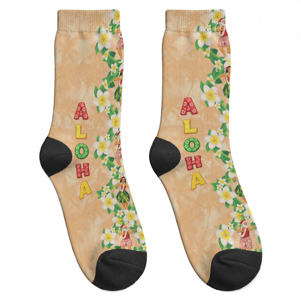 Aloha Hawaii Chilly Christmas Crew Socks Tropical Vibes LT05 - Polynesian Pride