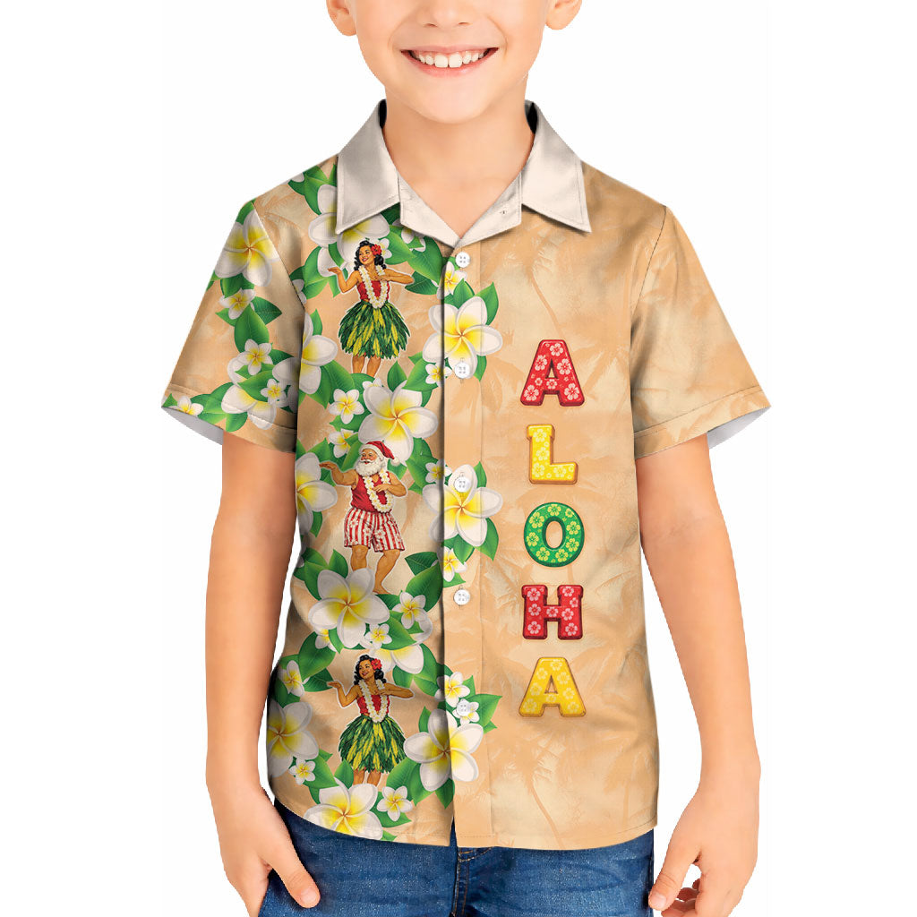 Aloha Hawaii Chilly Christmas Kid Hawaiian Shirt Tropical Vibes LT05 Kid Beige - Polynesian Pride