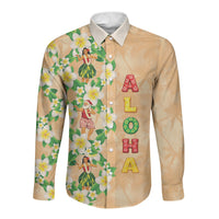 Aloha Hawaii Chilly Christmas Long Sleeve Button Shirt Tropical Vibes LT05 Unisex Beige - Polynesian Pride