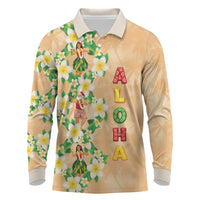Aloha Hawaii Chilly Christmas Long Sleeve Polo Shirt Tropical Vibes LT05 Beige - Polynesian Pride