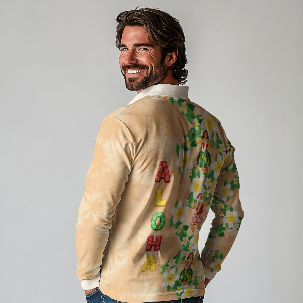 Aloha Hawaii Chilly Christmas Long Sleeve Polo Shirt Tropical Vibes LT05 - Polynesian Pride