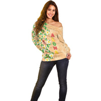 Aloha Hawaii Chilly Christmas Off Shoulder Sweater Tropical Vibes