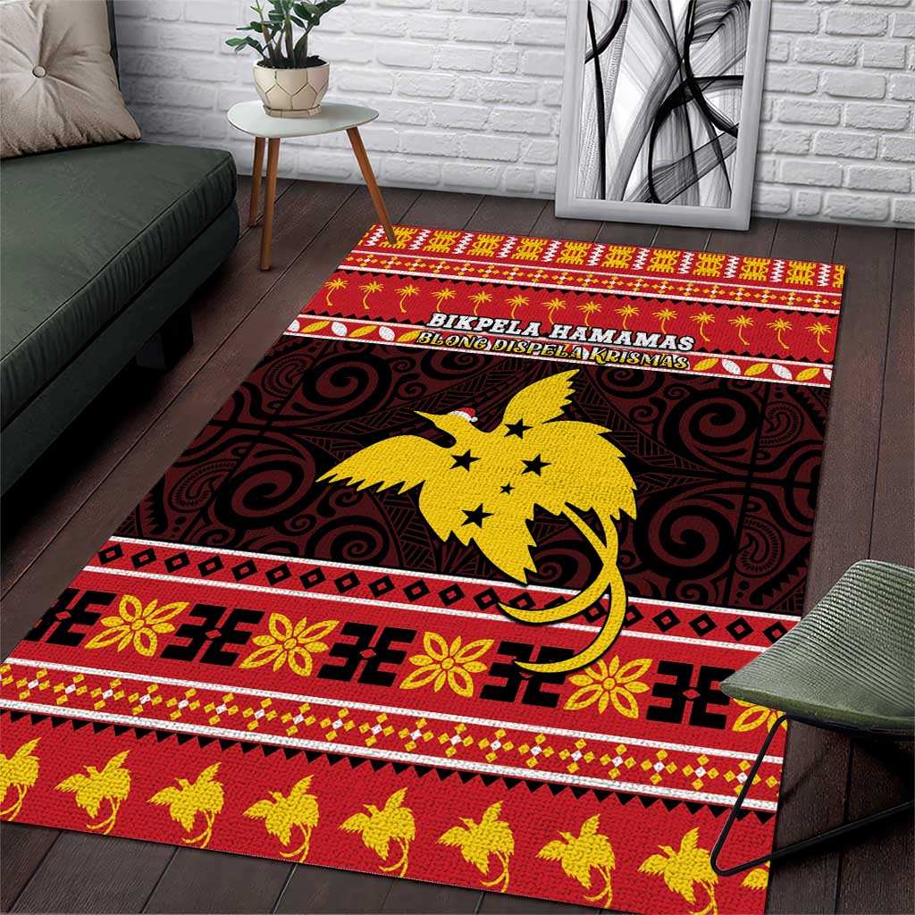 Papua New Guinea Christmas Area Rug Santa Raggiana LT05 Red - Polynesian Pride