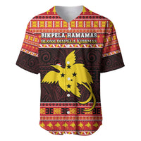 Papua New Guinea Christmas Baseball Jersey Santa Raggiana LT05 Red - Polynesian Pride