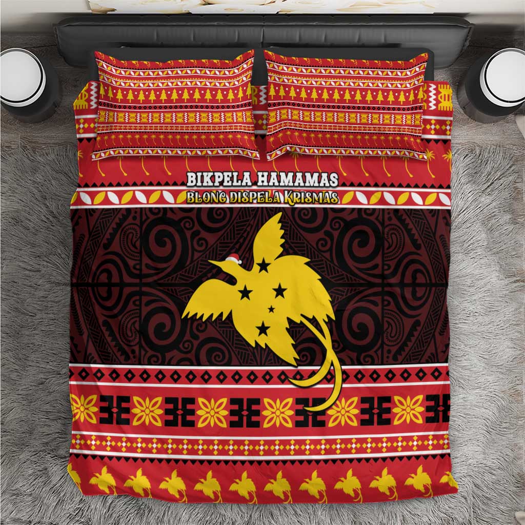 Papua New Guinea Christmas Bedding Set Santa Raggiana LT05 Red - Polynesian Pride