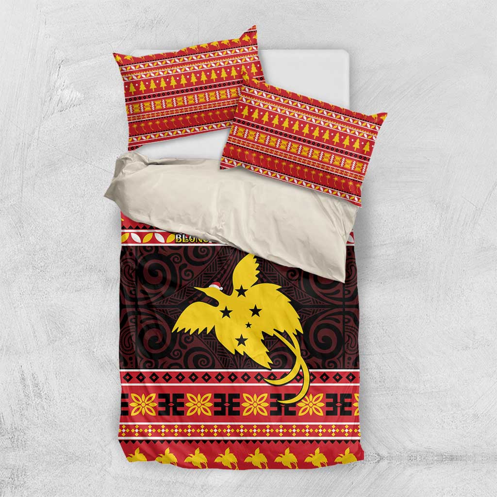 Papua New Guinea Christmas Bedding Set Santa Raggiana LT05 US Twin 172cm x 218cm Red - Polynesian Pride