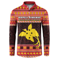 Papua New Guinea Christmas Button Sweatshirt Santa Raggiana LT05 Red - Polynesian Pride