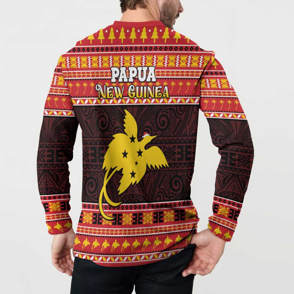 Papua New Guinea Christmas Button Sweatshirt Santa Raggiana LT05 - Polynesian Pride