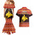 Papua New Guinea Christmas Couples Matching Mermaid Dress and Hawaiian Shirt Santa Raggiana