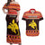 Papua New Guinea Christmas Couples Matching Off Shoulder Maxi Dress and Hawaiian Shirt Santa Raggiana