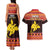 Papua New Guinea Christmas Couples Matching Tank Maxi Dress and Hawaiian Shirt Santa Raggiana