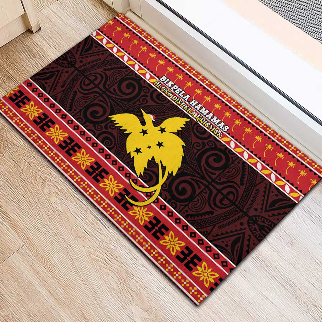 Papua New Guinea Christmas Rubber Doormat Santa Raggiana LT05 - Polynesian Pride