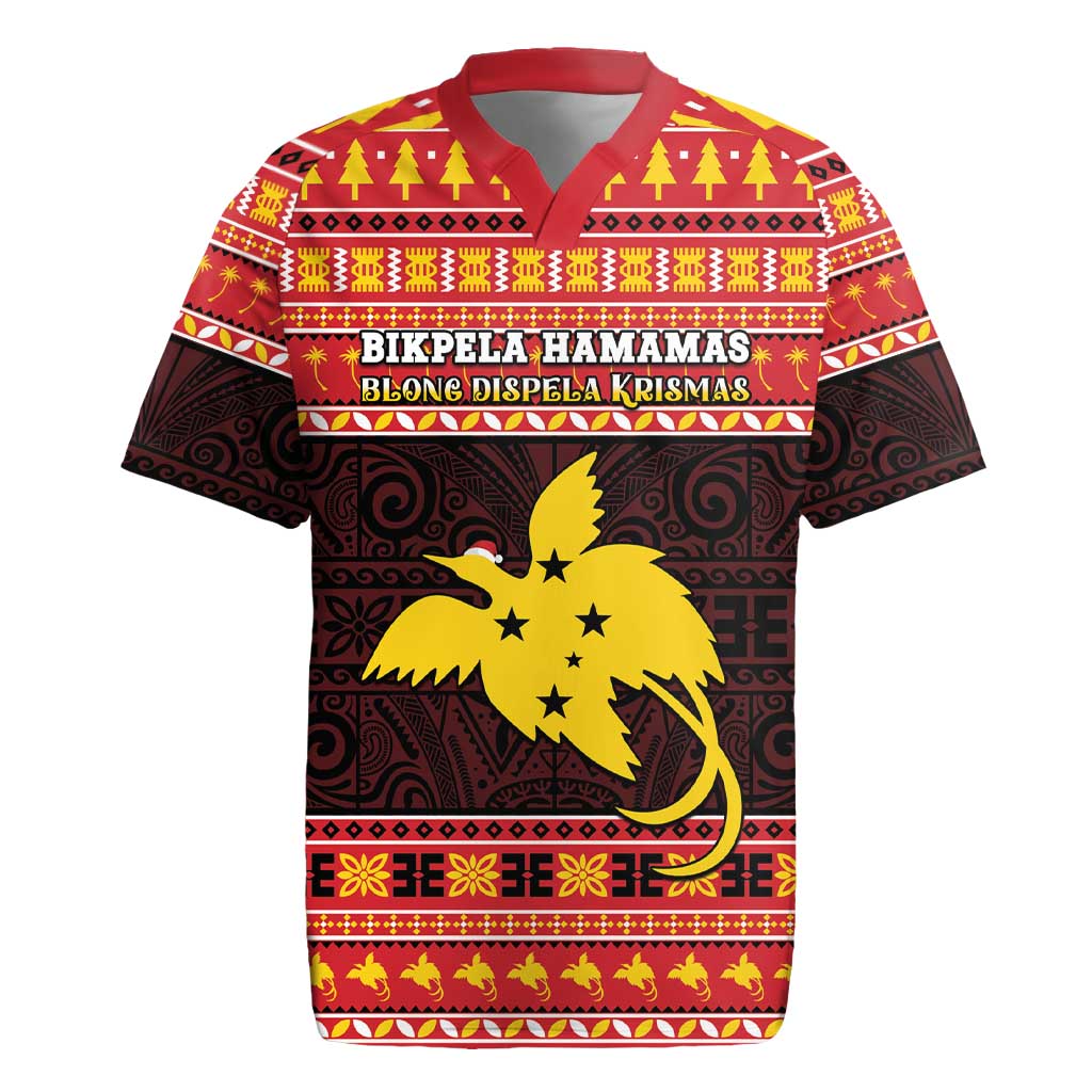 Papua New Guinea Christmas Rugby Jersey Santa Raggiana LT05 Red - Polynesian Pride