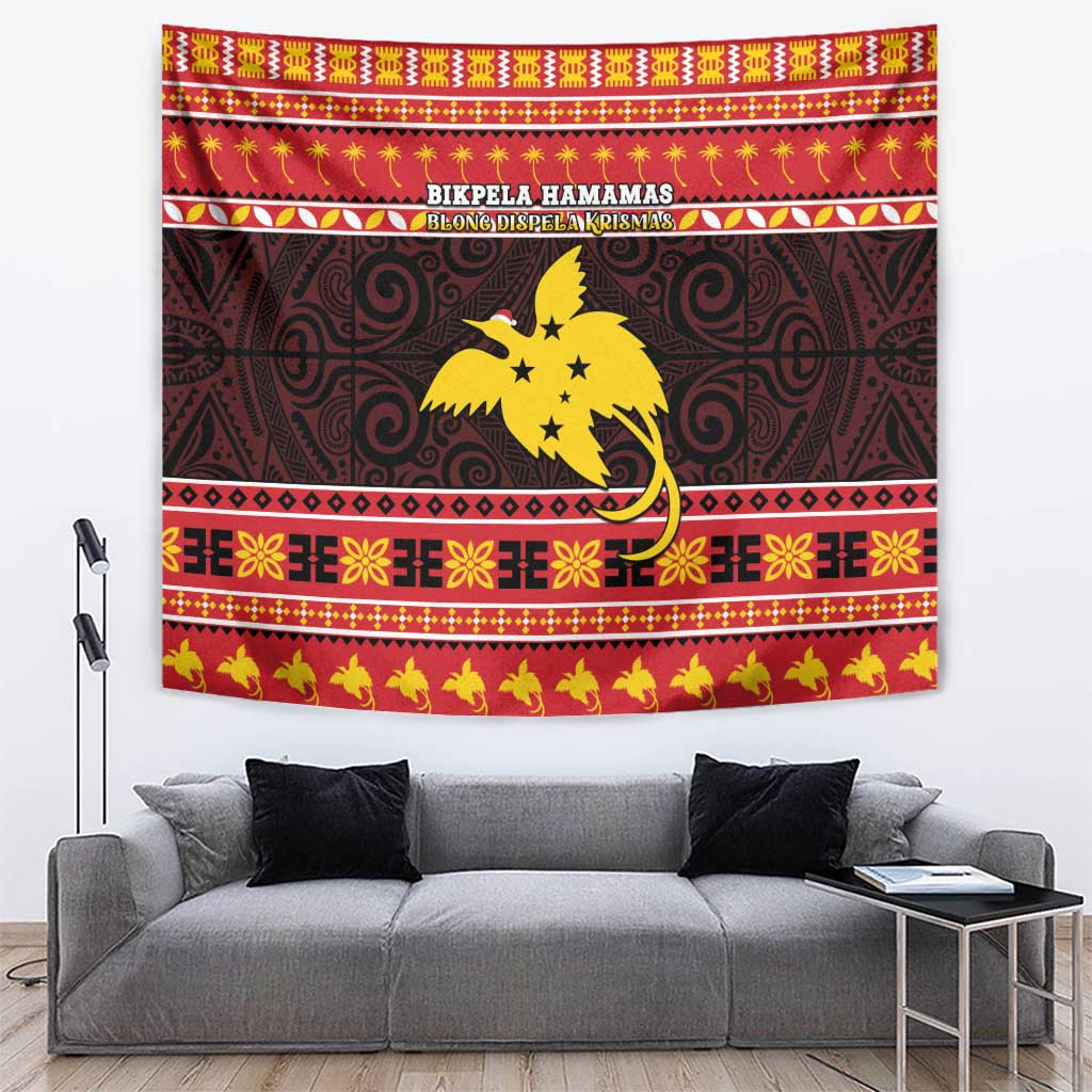 Papua New Guinea Christmas Tapestry Santa Raggiana LT05 Red - Polynesian Pride