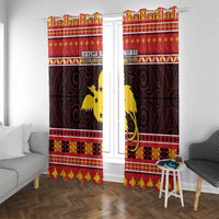 Papua New Guinea Christmas Window Curtain Santa Raggiana LT05 With Grommets Red - Polynesian Pride