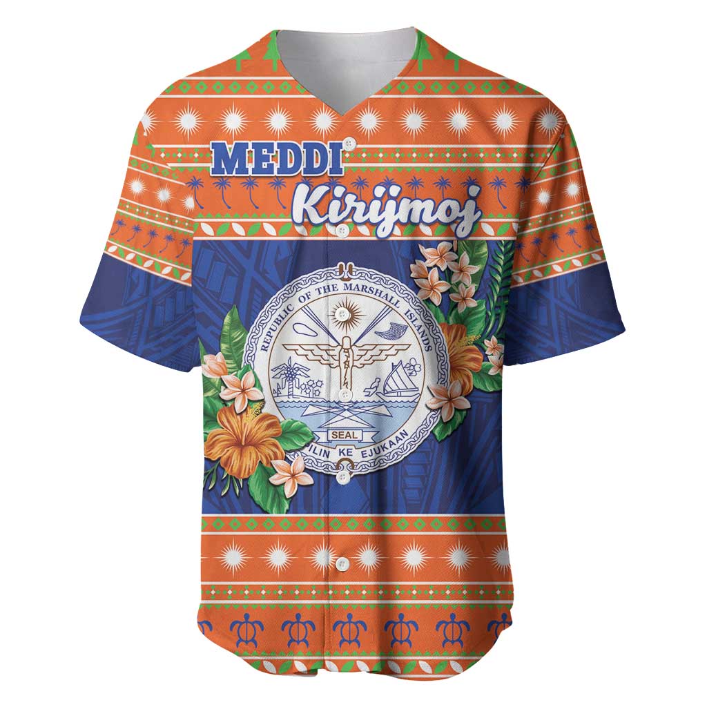 Marshall Islands Christmas Baseball Jersey Marshallese Seal Meddi Kirijmoj