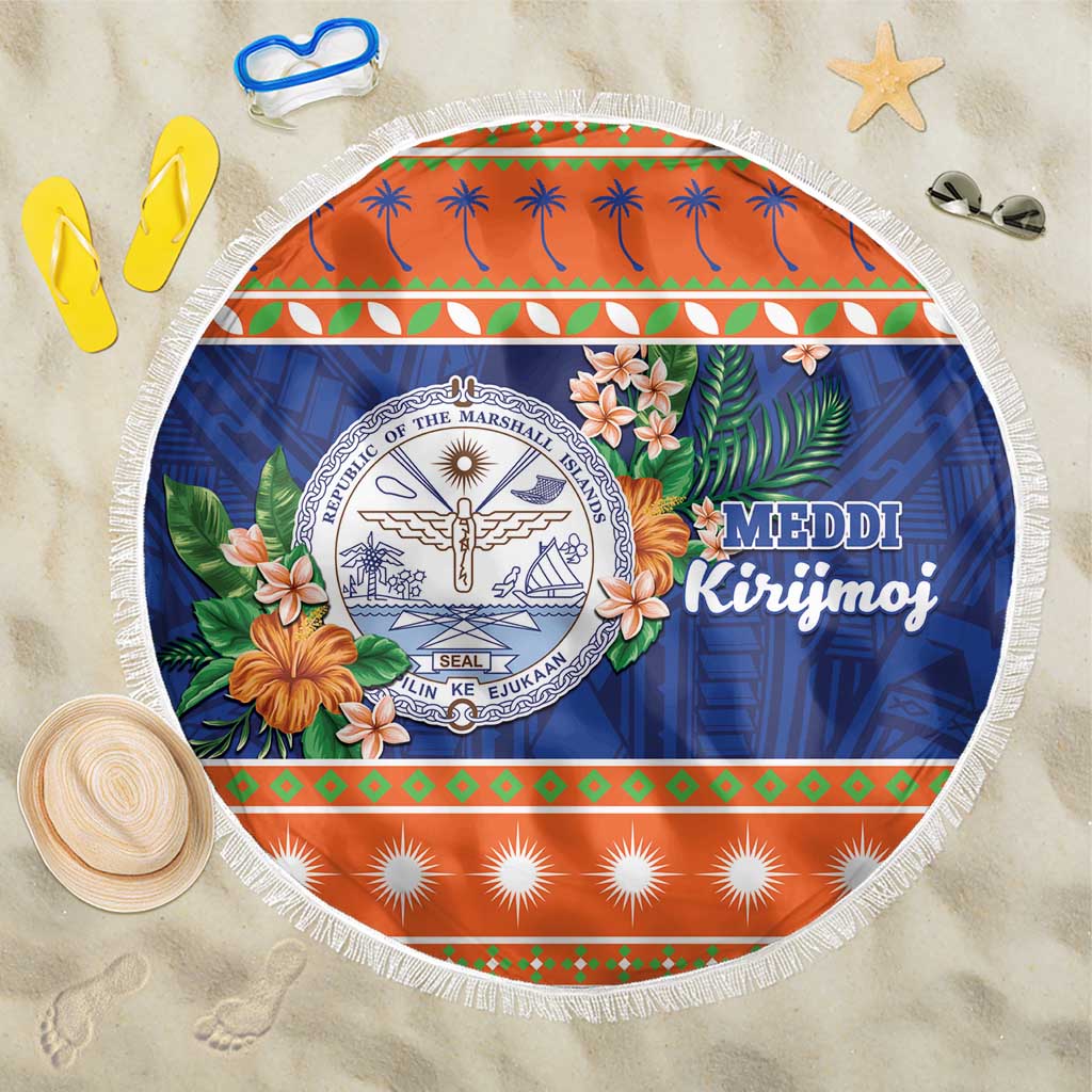 Marshall Islands Christmas Beach Blanket Marshallese Seal Meddi Kirijmoj LT05 One Size 150cm Orange - Polynesian Pride