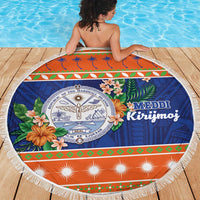 Marshall Islands Christmas Beach Blanket Marshallese Seal Meddi Kirijmoj LT05 - Polynesian Pride