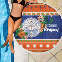 Marshall Islands Christmas Beach Blanket Marshallese Seal Meddi Kirijmoj LT05 - Polynesian Pride