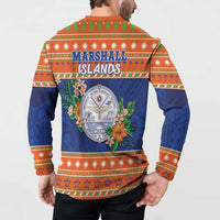 Marshall Islands Christmas Button Sweatshirt Marshallese Seal Meddi Kirijmoj LT05 - Polynesian Pride