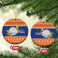 Marshall Islands Christmas Ceramic Ornament Marshallese Seal Meddi Kirijmoj LT05 Circle Orange - Polynesian Pride
