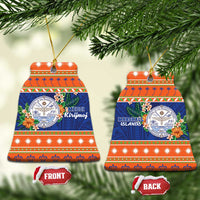 Marshall Islands Christmas Ceramic Ornament Marshallese Seal Meddi Kirijmoj LT05 Bell Flake Orange - Polynesian Pride