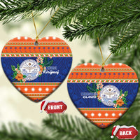 Marshall Islands Christmas Ceramic Ornament Marshallese Seal Meddi Kirijmoj LT05 Heart Orange - Polynesian Pride