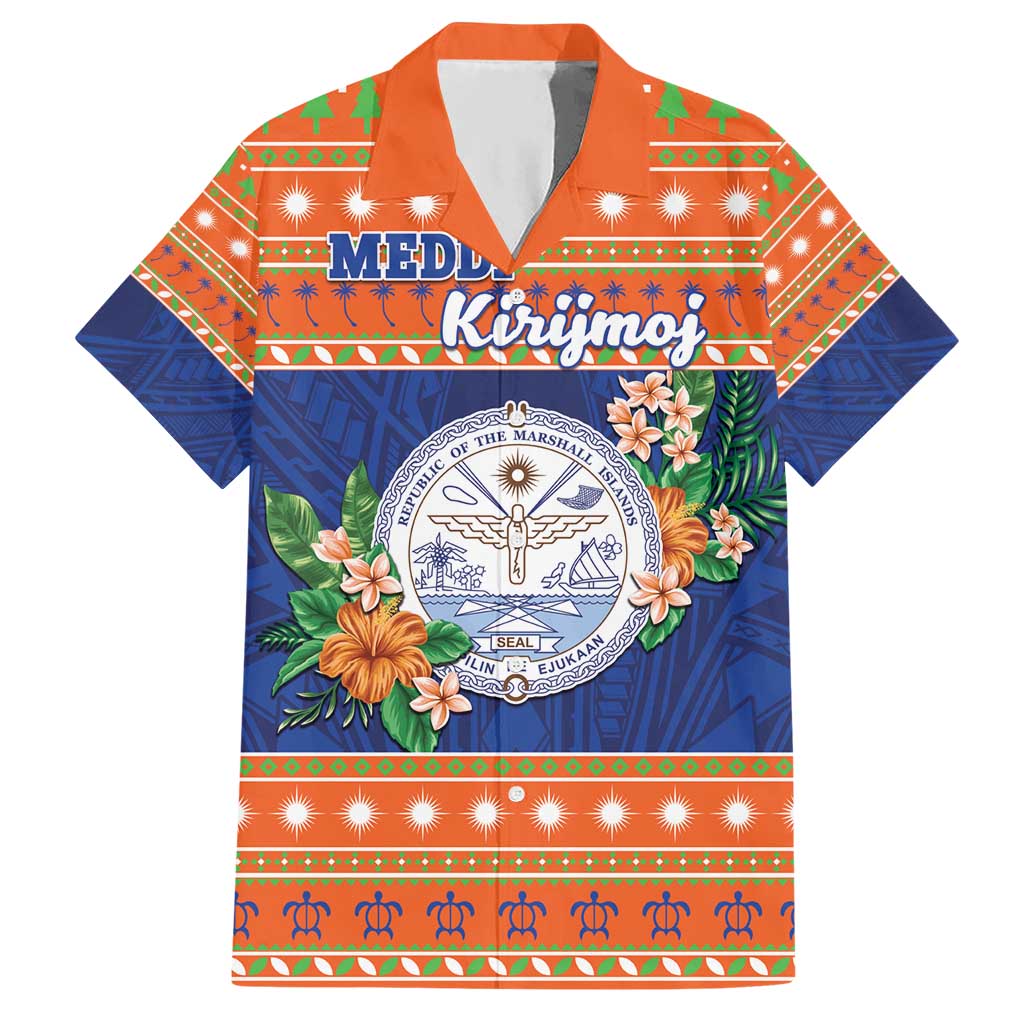 Marshall Islands Christmas Hawaiian Shirt Marshallese Seal Meddi Kirijmoj