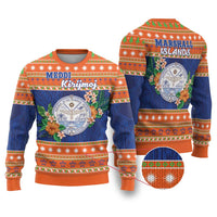 Marshall Islands Christmas Ugly Christmas Sweater Marshallese Seal Meddi Kirijmoj LT05 Orange - Polynesian Pride
