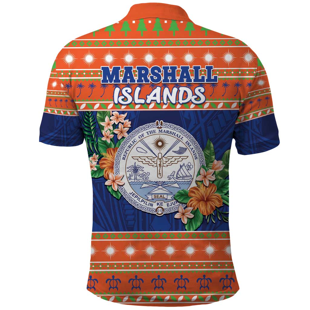 Marshall Islands Christmas Polo Shirt Marshallese Seal Meddi Kirijmoj LT05 - Polynesian Pride