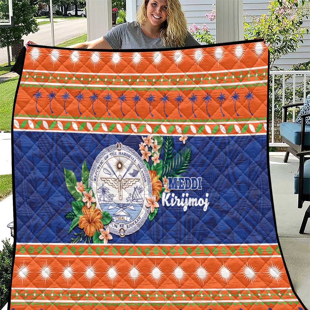 Marshall Islands Christmas Quilt Marshallese Seal Meddi Kirijmoj LT05 Orange - Polynesian Pride
