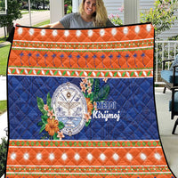 Marshall Islands Christmas Quilt Marshallese Seal Meddi Kirijmoj LT05 Orange - Polynesian Pride