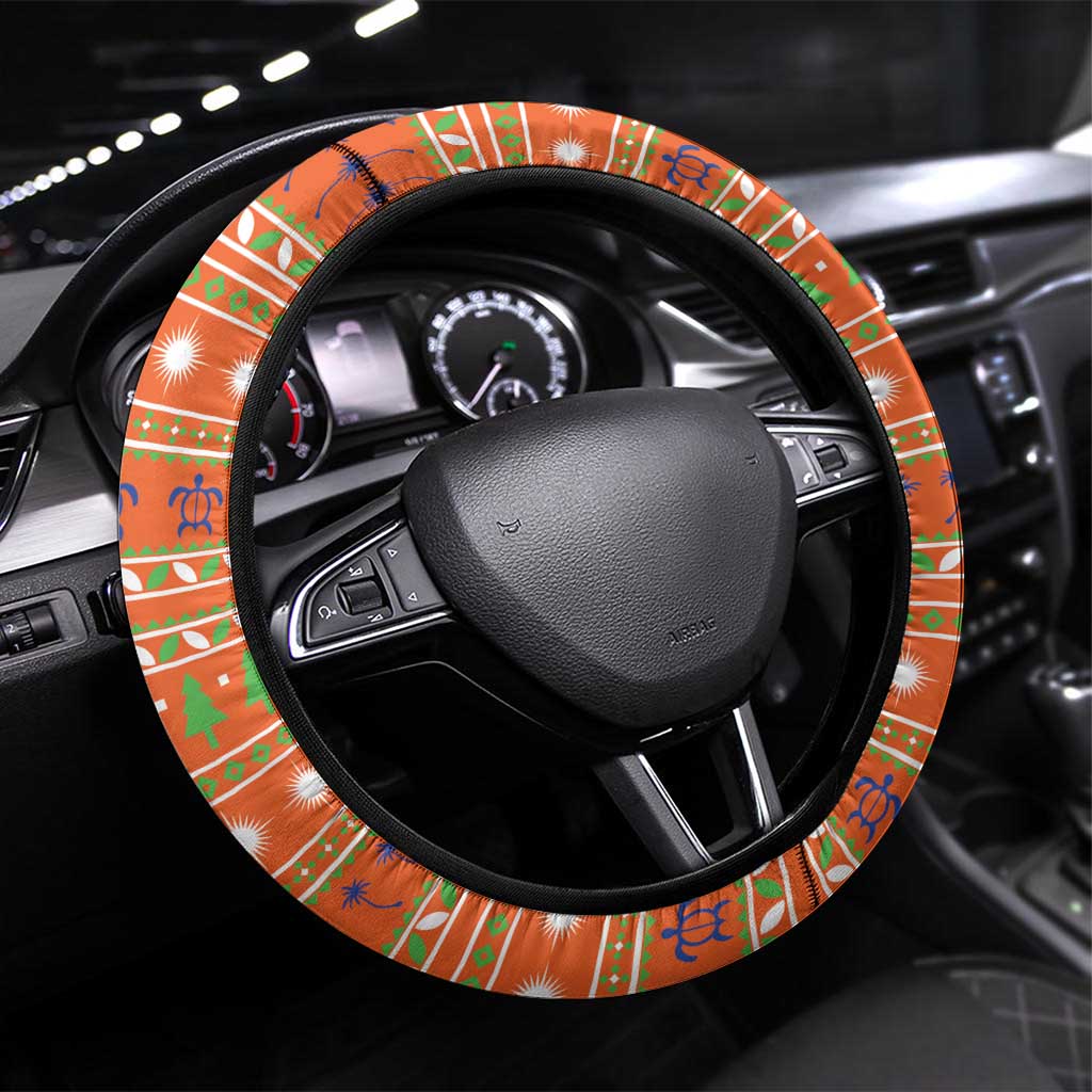 Marshall Islands Christmas Steering Wheel Cover Marshallese Seal Meddi Kirijmoj