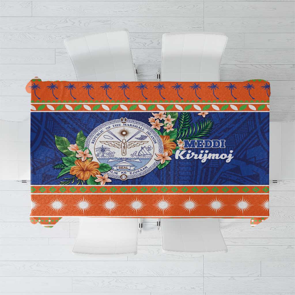 Marshall Islands Christmas Tablecloth Marshallese Seal Meddi Kirijmoj LT05 Orange - Polynesian Pride