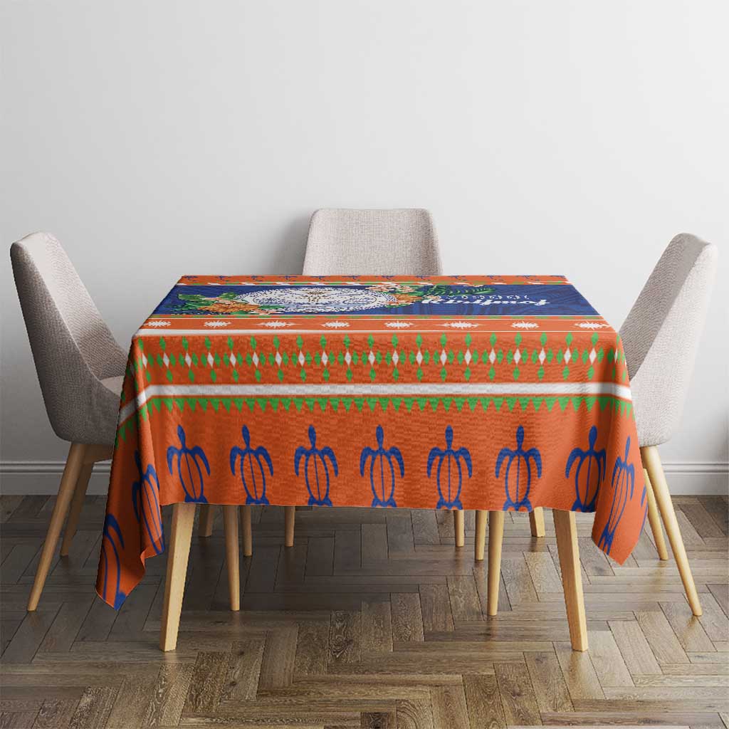 Marshall Islands Christmas Tablecloth Marshallese Seal Meddi Kirijmoj LT05 - Polynesian Pride