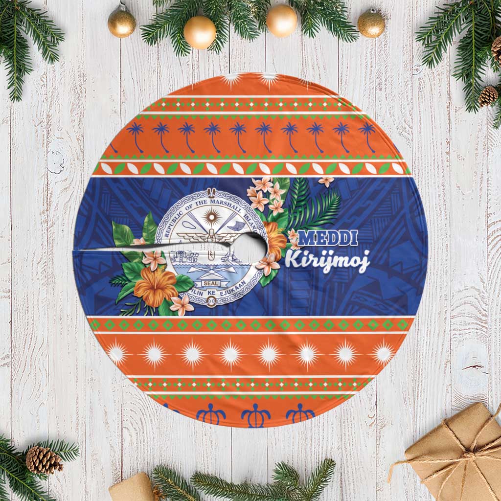 Marshall Islands Christmas Tree Skirt Marshallese Seal Meddi Kirijmoj LT05 Casual Orange - Polynesian Pride