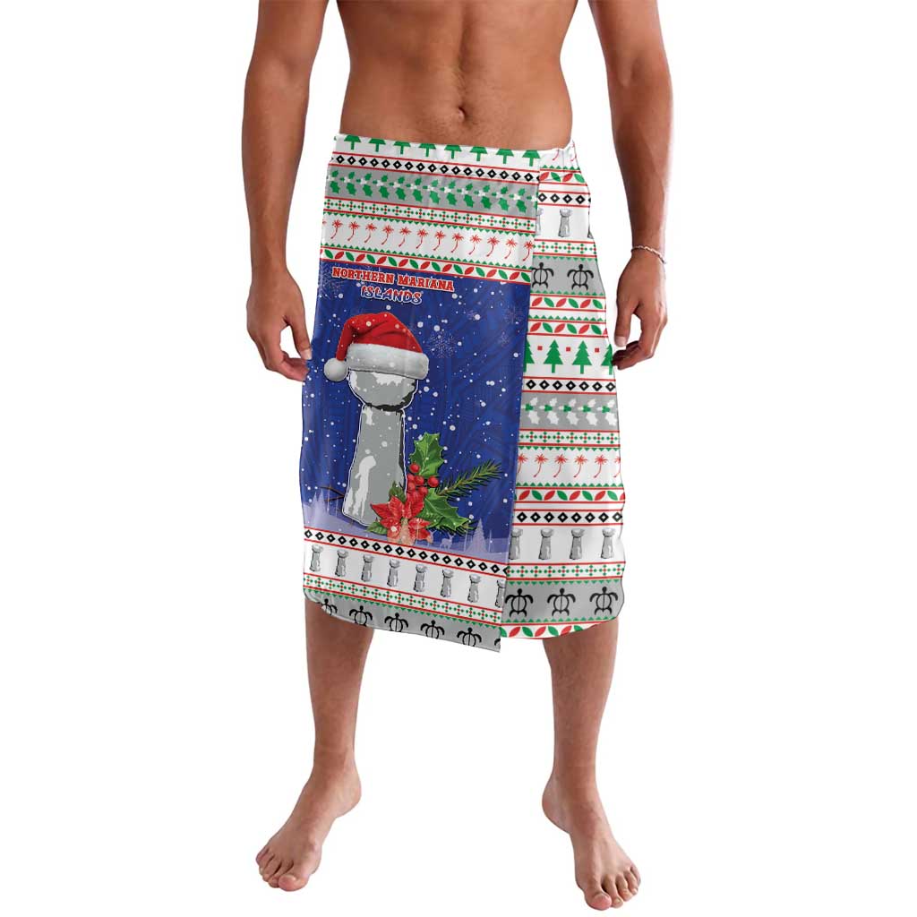 Northern Mariana Islands Christmas Lavalava Poinsettia Filis Pasgua LT05 Blue - Polynesian Pride