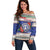 Northern Mariana Islands Christmas Off Shoulder Sweater Poinsettia Filis Pasgua