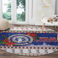 Northern Mariana Islands Christmas Round Carpet Poinsettia Filis Pasgua LT05 - Polynesian Pride