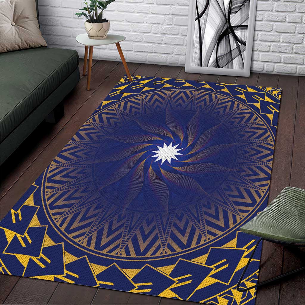 Nauru Angam Day Area Rug Polynesian Tribal Pattern Unique Style LT05 Blue - Polynesian Pride