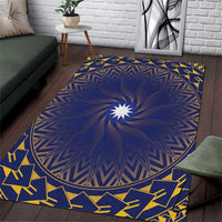 Nauru Angam Day Area Rug Polynesian Tribal Pattern Unique Style LT05 Blue - Polynesian Pride
