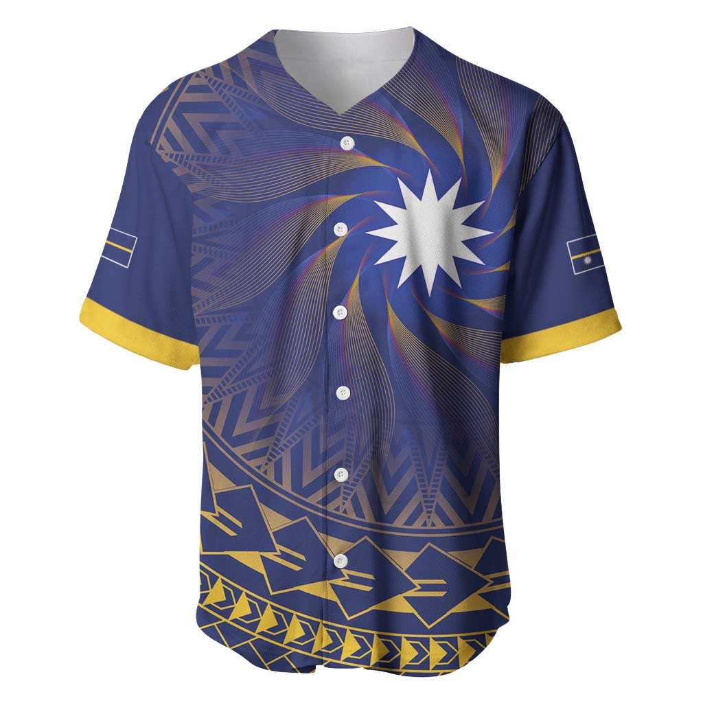 Nauru Angam Day Baseball Jersey Polynesian Tribal Pattern Unique Style LT05 Blue - Polynesian Pride