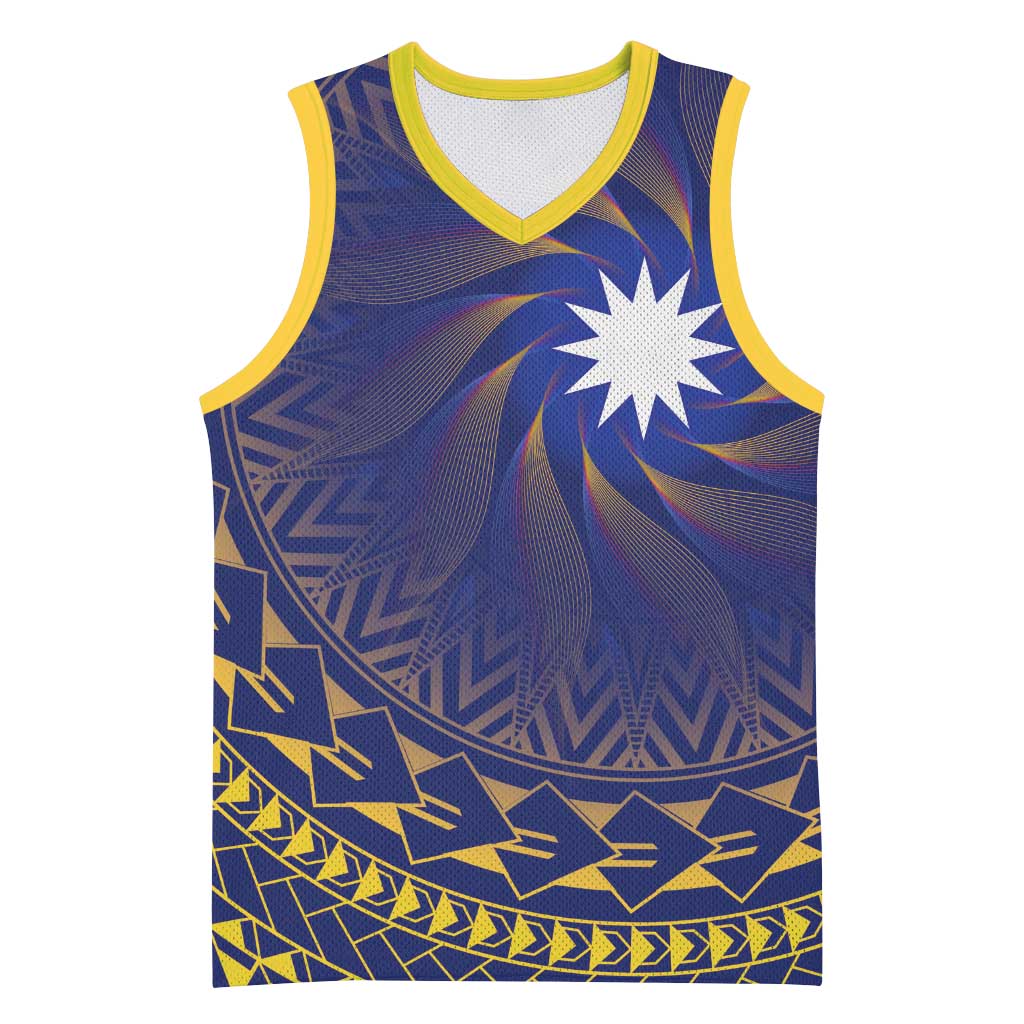 Nauru Angam Day Basketball Jersey Polynesian Tribal Pattern Unique Style LT05 Unisex Blue - Polynesian Pride
