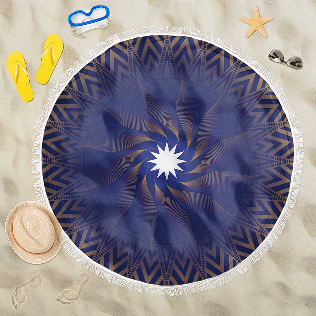 Nauru Angam Day Beach Blanket Polynesian Tribal Pattern Unique Style LT05 One Size 150cm Blue - Polynesian Pride