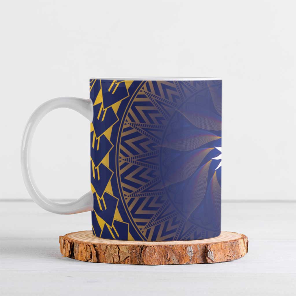 Nauru Angam Day Ceramic Mug Polynesian Tribal Pattern Unique Style LT05 Blue - Polynesian Pride